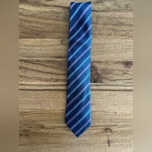 Elegant Blue and Purple Striped Men's Tie